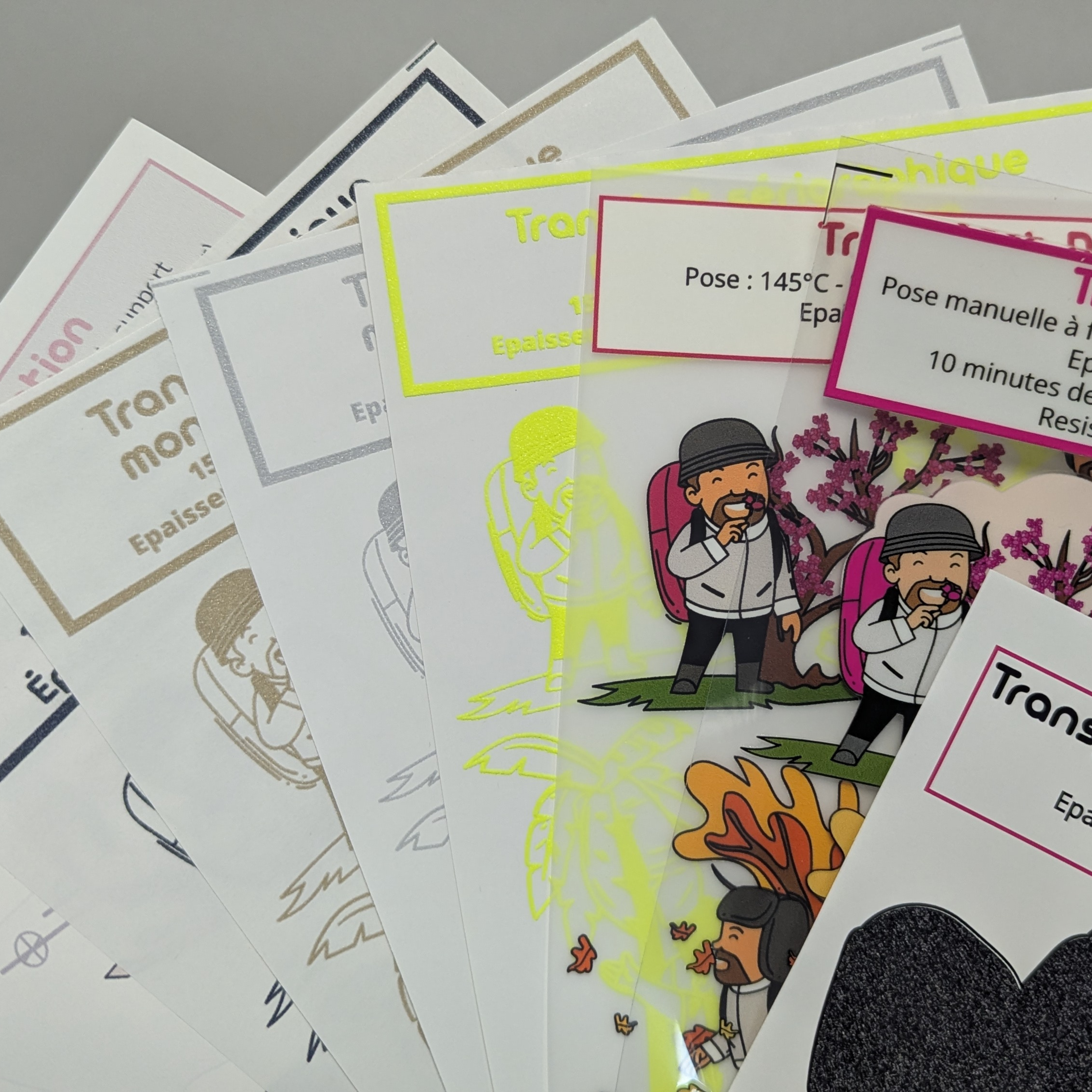 Échantillons transfert textile Sherpa Transfert