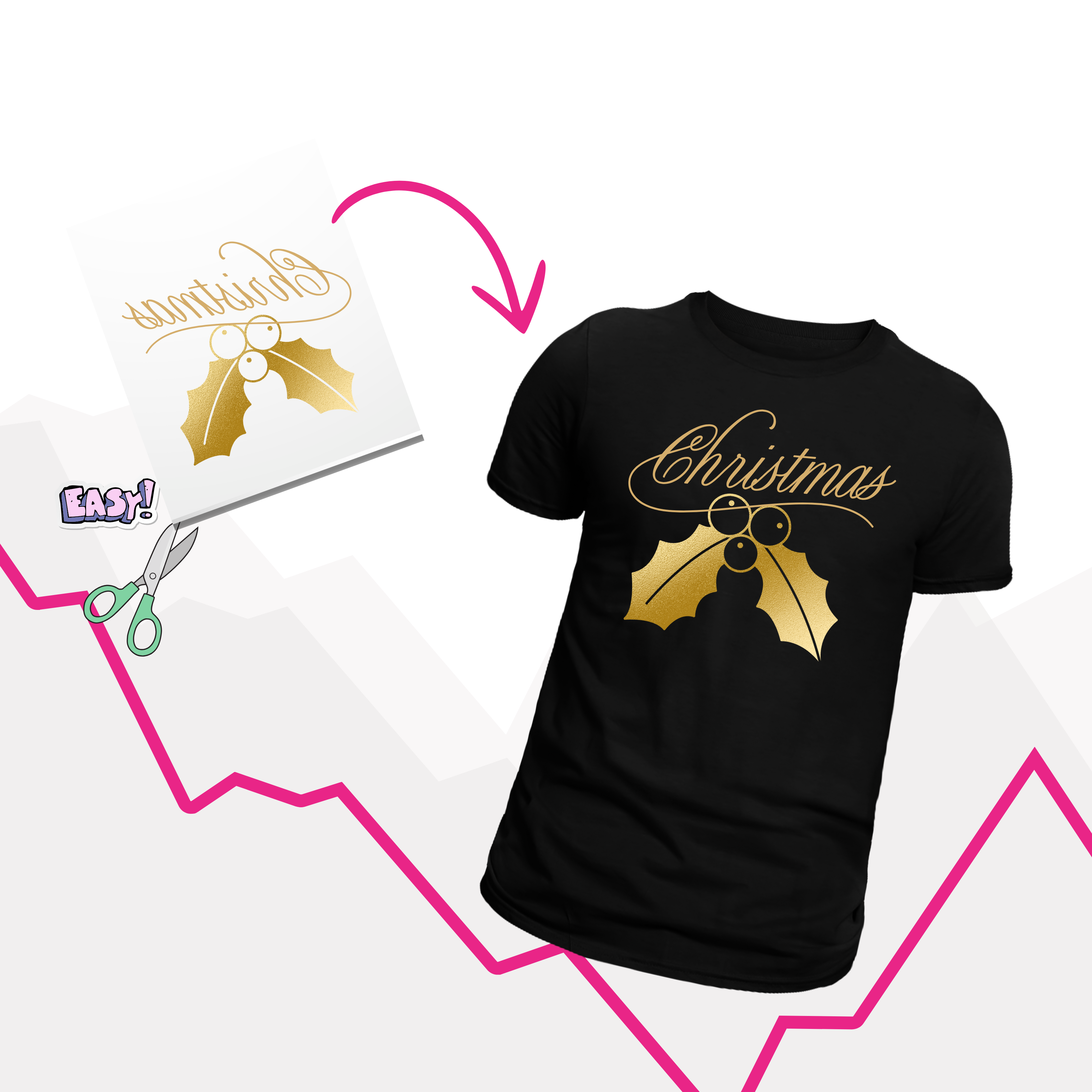 Transfert sérigraphique métallique Or / Argent