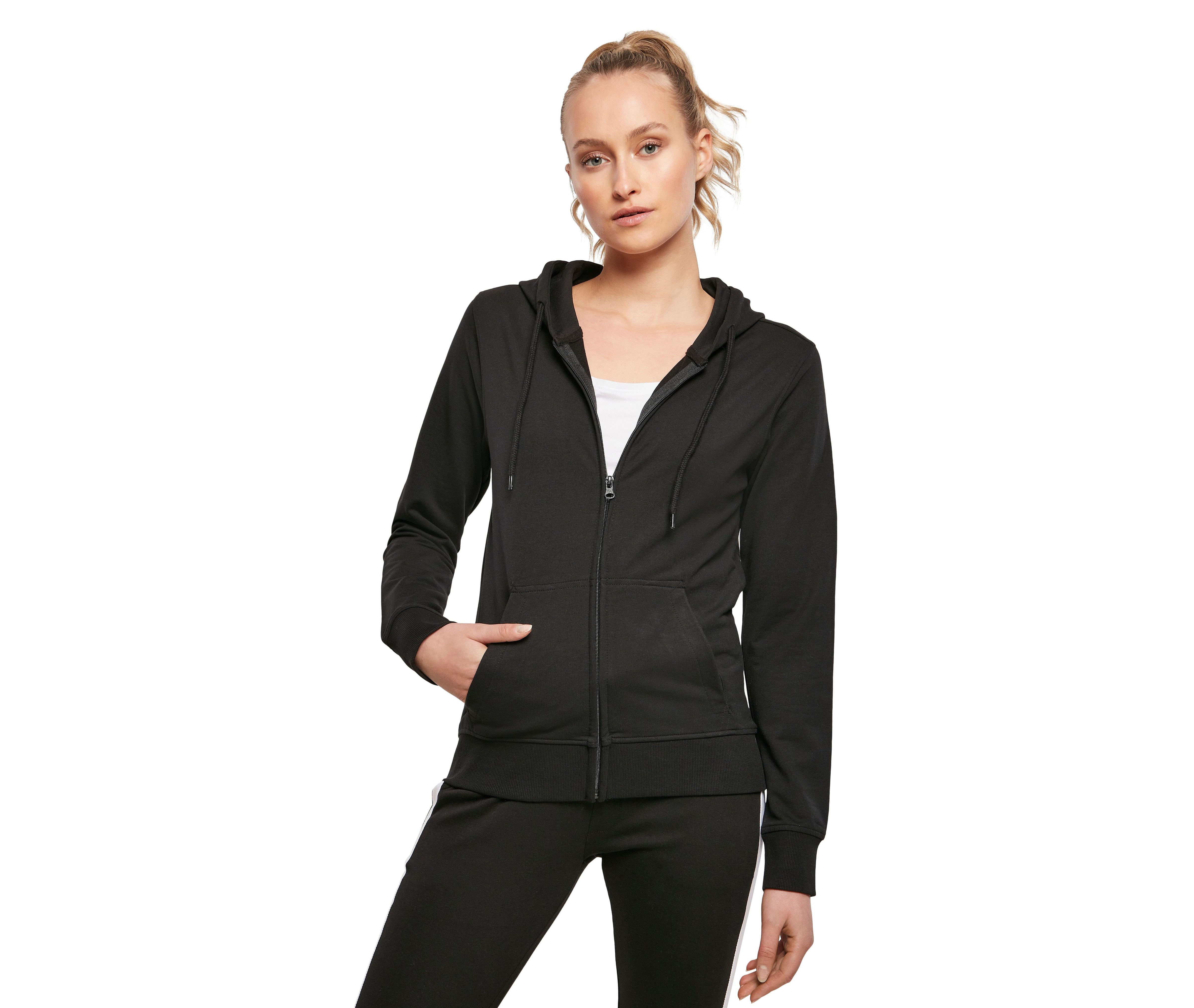 Sweat capuche zippé pour femme - BUILD YOUR BRAND - #BY069