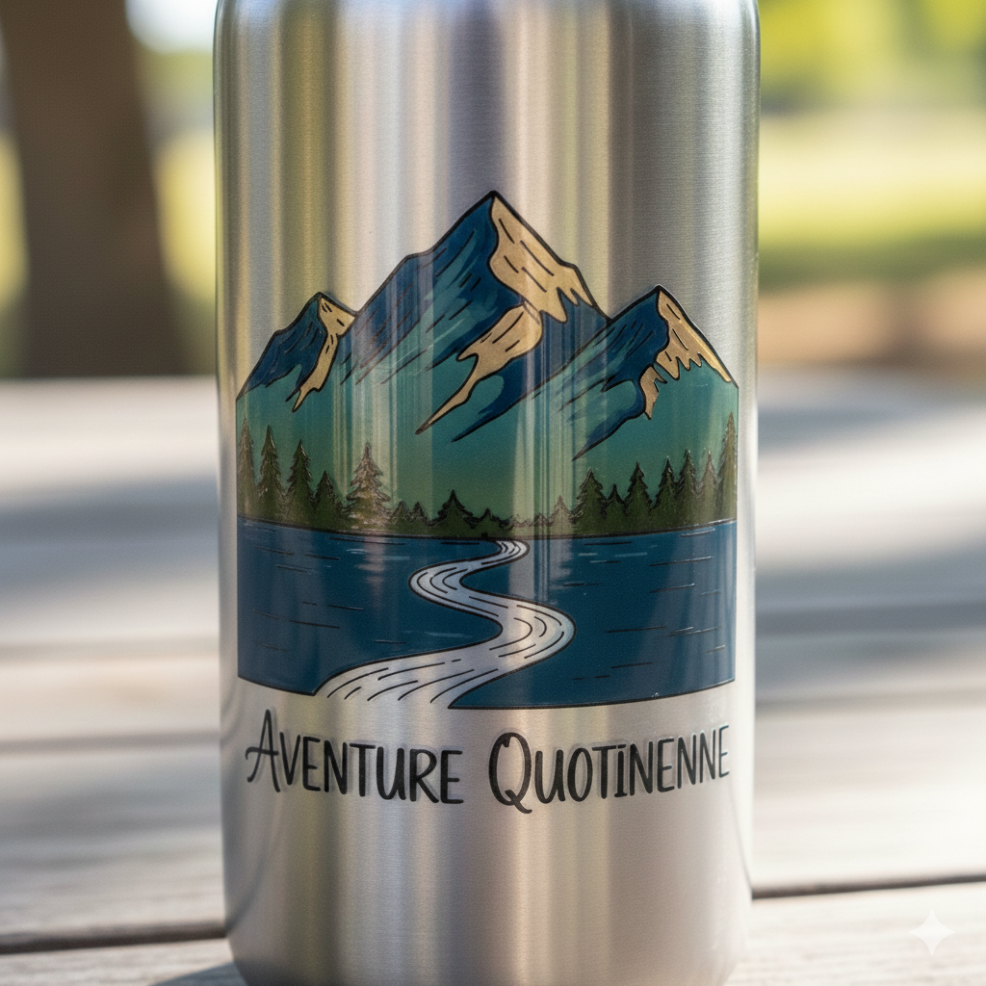 Gourde personnalisée avec sticker UV DTF