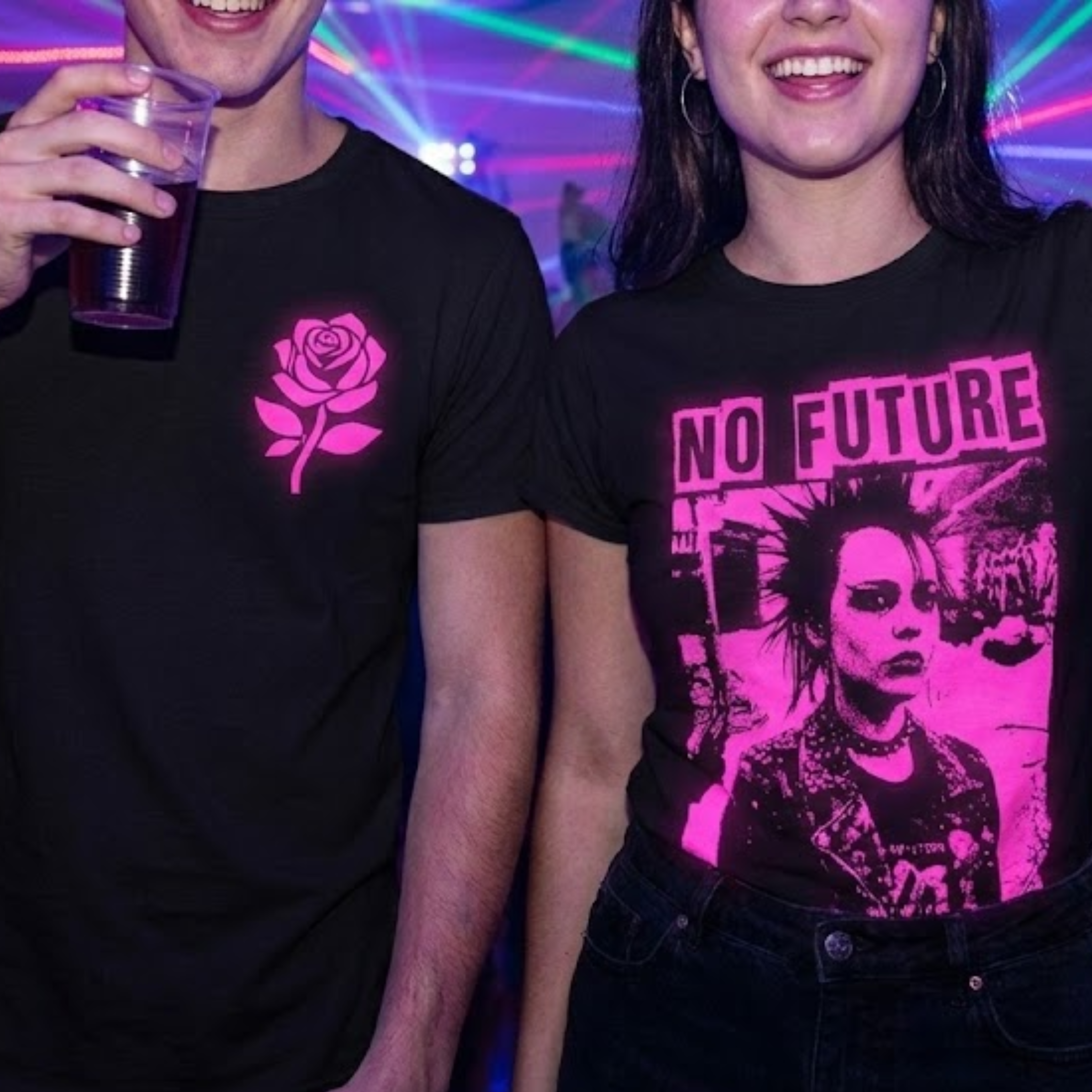 T-shirt personnalisé avec transfert sérigraphique rose flash