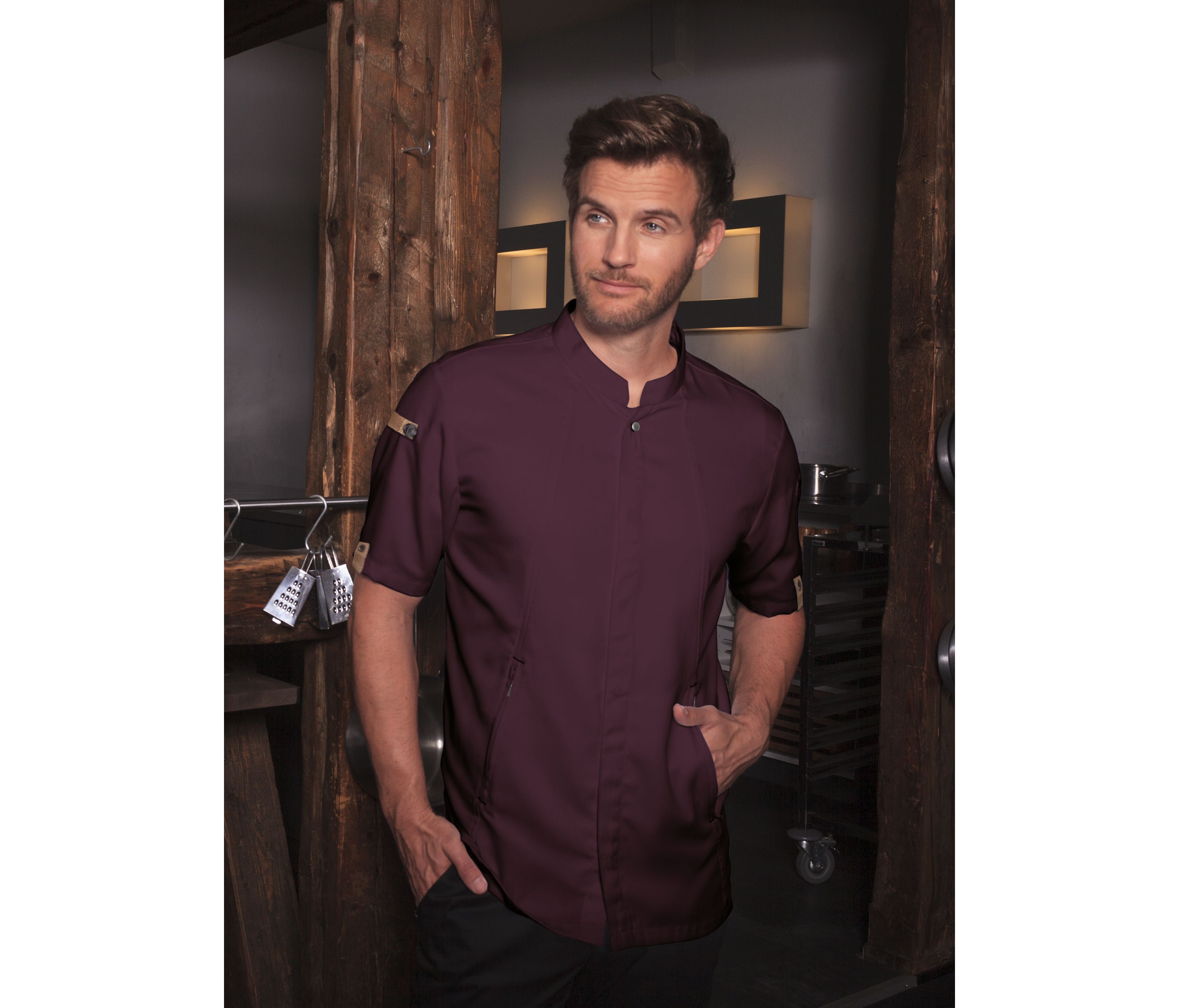 Veste de cuisiner manches courtes écoresponsable - KARLOWSKY - #KYJM36