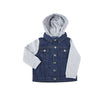 BLUE / HEATHER GREY