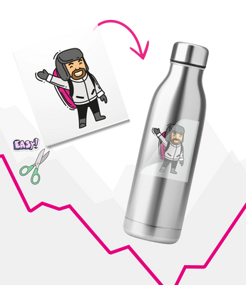 Sticker UV DTF en planche pour personnalisation objet